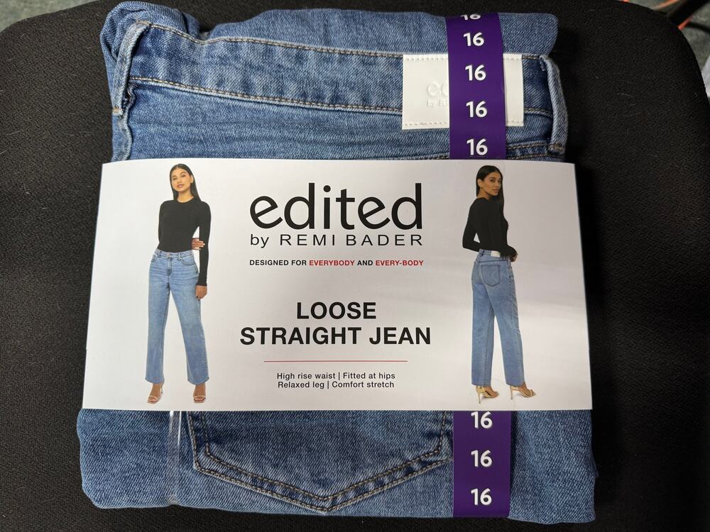 NWT Edited by Remi Bader Women's Loose Straight Jean Size 16